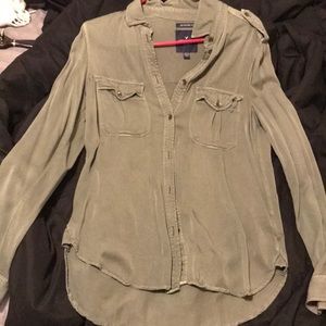 Olive green button up